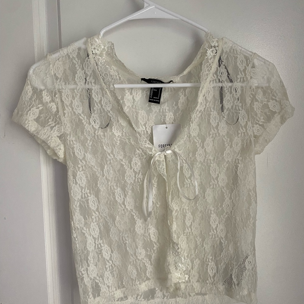 Lace cami tie top